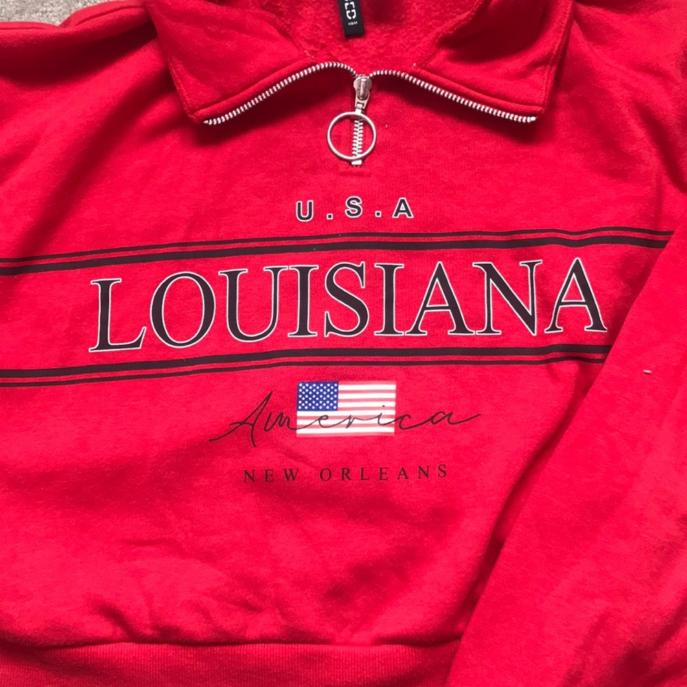 H&M Louisiana crop top quarter zip